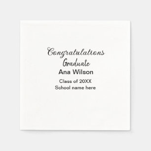 Serviette En Papier félicitations diplômé ajouter nom classe année sco
