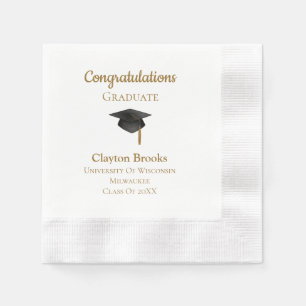 Serviette En Papier Félicitations Diplômé Avec Casquette Napkins
