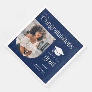 Serviette En Papier Félicitations diplômé bleu marine blanc arche de p