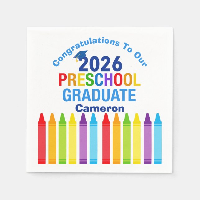 Serviette En Papier Félicitations diplômé de maternelle fête personnal (Devant)