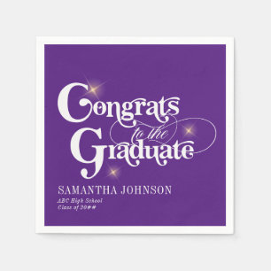 Serviette En Papier Félicitations Diplômé Royal Purple Photo