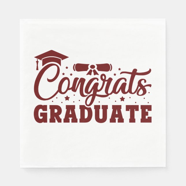 Serviette En Papier Félicitations diplômés (Devant)