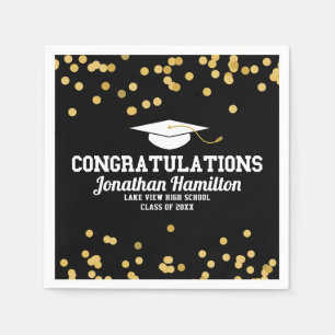 Serviette En Papier Félicitations Fête de Remise des Diplômes Confetti