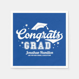 Serviette En Papier Félicitations Grad Blue Grad Graduation Party