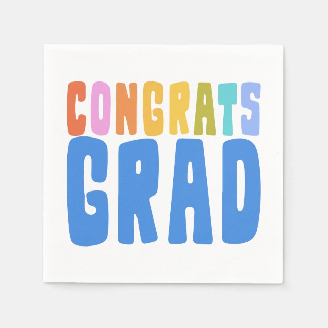 Serviette En Papier Félicitations Grad Cute Colorful Graduation (Devant)