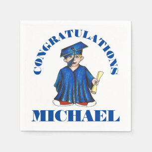 Serviette En Papier Félicitations Graduation Boy Graduate Casquette Go