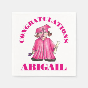 Serviette En Papier Félicitations Graduation Pink Graduate Casquette G