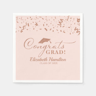 Serviette En Papier Félicitations Grand Gold Script Grad Graduation Pa