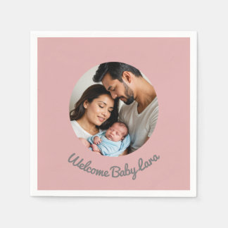 Serviette En Papier Félicitations nouvelle petite fille rose, bienvenu