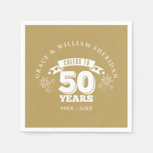Serviette En Papier Félicitations pour 50 ans de mariage d'or