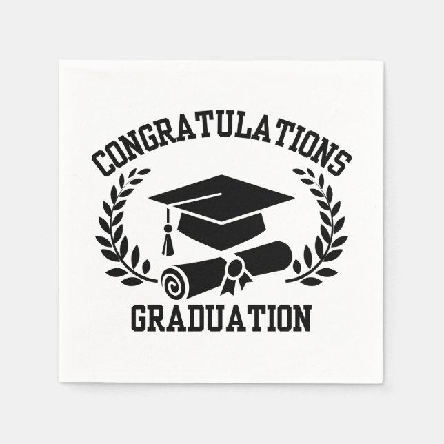 Serviette En Papier Félicitations Pour La Graduation 3 Ply Napkins (Devant)