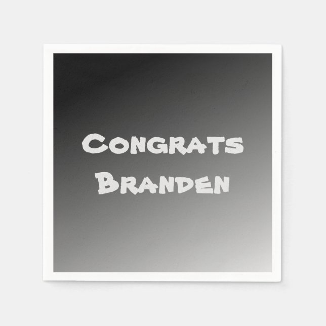 Serviette En Papier Félicitations pour le dégradé noir (Devant)