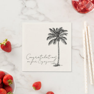 Serviette En Papier Félicitations pour les fiançailles de mariage sur