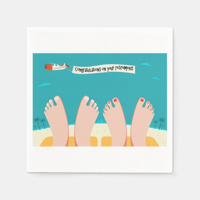 Serviette En Papier Félicitations pour les serviettes de retraite (Devant)