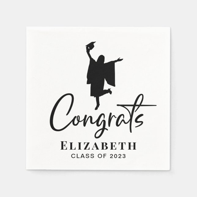 Serviette En Papier Félicitations pour sa fête de diplôme (Devant)