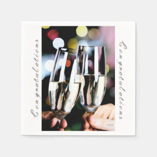 Serviette En Papier Félicitations Toast Champagne Glass