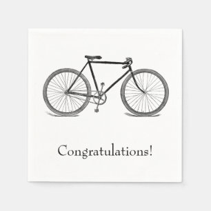Serviette En Papier Félicitations vintages de bicyclette