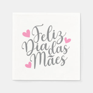 Serviette En Papier Feliz Dia Das Mães Joyeux Papier de la Fête des Mè