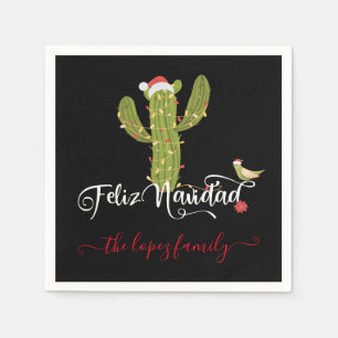 Serviette En Papier Feliz Navidad Christmas Cactus Party