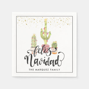 Serviette En Papier Feliz Navidad   Fête de Noël personnalisée