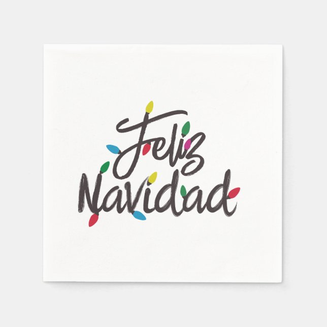 Serviette En Papier Feliz Navidad Retro (Devant)