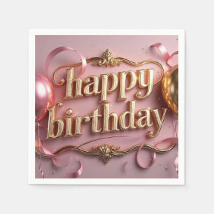 Serviette En Papier Féminin anniversaire luxueux élégant extravagant