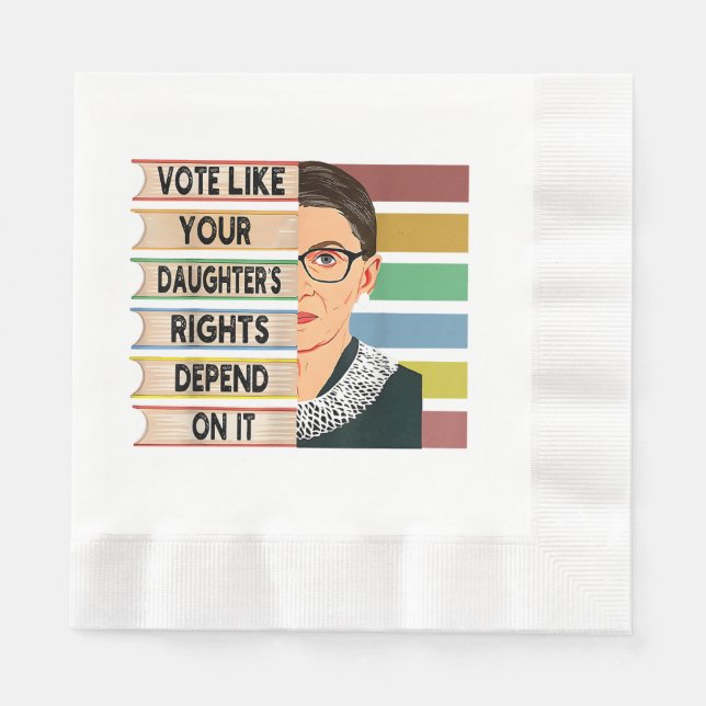 Serviette En Papier Feministe Ruth Bader Ginsburg RBG Citation Girl Wi (Devant)