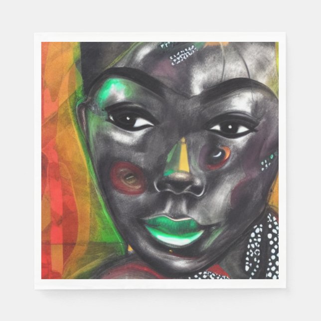 Serviette En Papier Femme africaine (Devant)