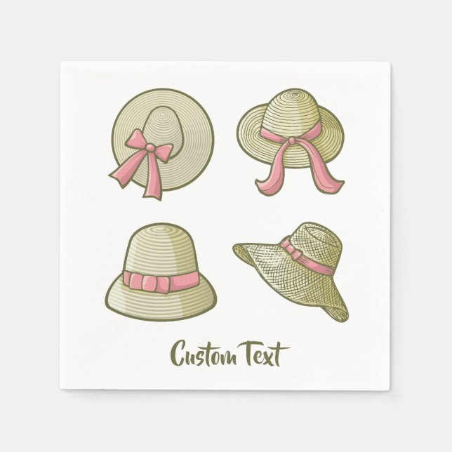 Serviette En Papier Femme Casquette d'été Jaune (Devant)