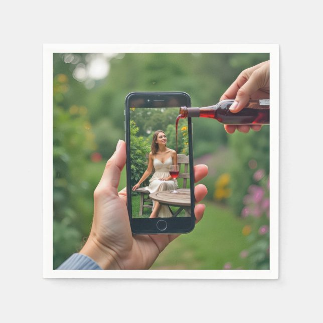 Serviette En Papier Femme De Téléphone Portable Avec Pourrissement De  (Devant)