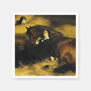 Serviette En Papier Femme et Cheval
