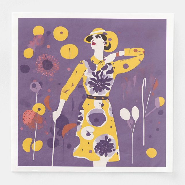 Serviette En Papier Femme Golfeuse - Ensemble De 50 (Devant)