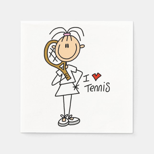 Serviette En Papier Femme I Love Tennis Papier serviettes (Devant)