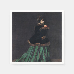Serviette En Papier Femme Monet en robe verte