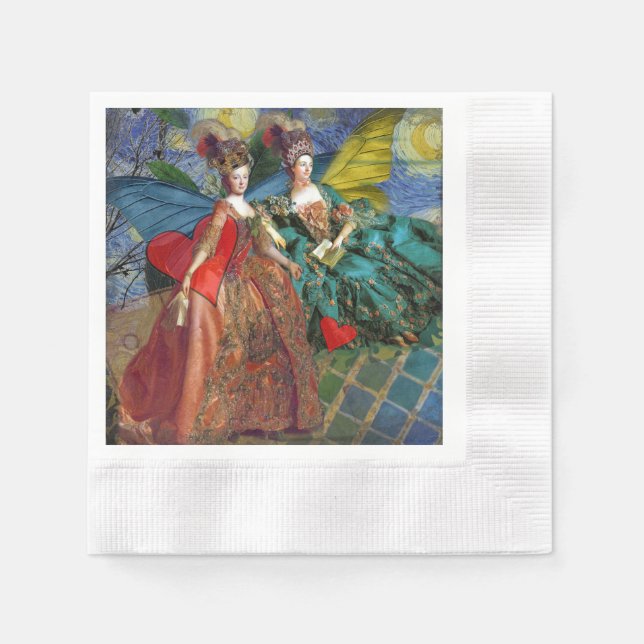 Serviette En Papier Femme Papillon Capricieuse Gémeaux Gothique Classi (Devant)