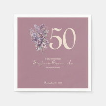 Femme Unique Mauve Crème Floral 50e Anniversaire