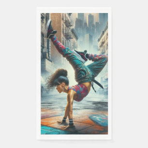 Serviette En Papier Femmes en action de Breakdancer Silhouette de New 
