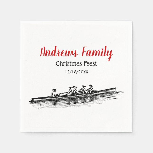 Serviette En Papier Femmes Rowers Équipe de l'eau Sports nautiques Noi (Devant)