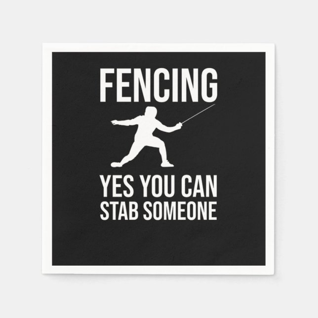 Serviette En Papier Fencing Sabre Foil Sword Fencer (Devant)