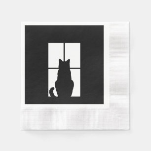 Serviette En Papier Fenêtre Cat Cliquez pour Customiser Arrière - plan