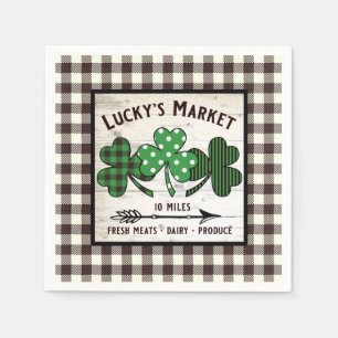 SERVIETTE EN PAPIER FERM HOUSE ST PATRICK'S DAY SHAMROCK DÉCOUPAGE AR