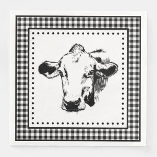 Serviette En Papier Ferme à carreaux de vache