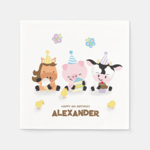 Serviette En Papier ferme amis animal fête d'anniversaire papier Napki
