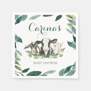 Serviette En Papier Ferme Animal de verdure Baby shower garçon serviet