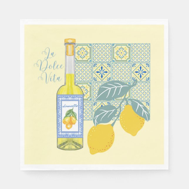Serviette En Papier Ferme aux citrons Rétro (Devant)