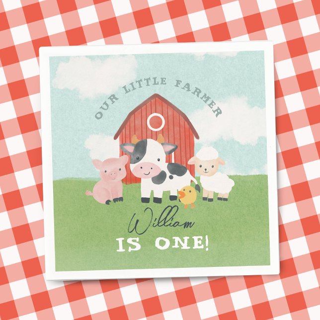 Serviette En Papier Ferme de garçons mignons Anniversaire Cowboy (Créateur téléchargé)