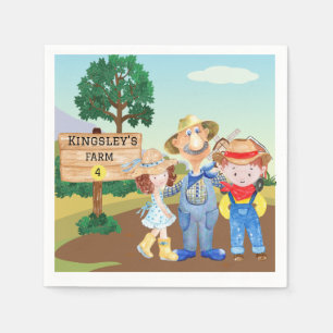 Serviette En Papier Ferme de vieux MacDonald personnalisée
