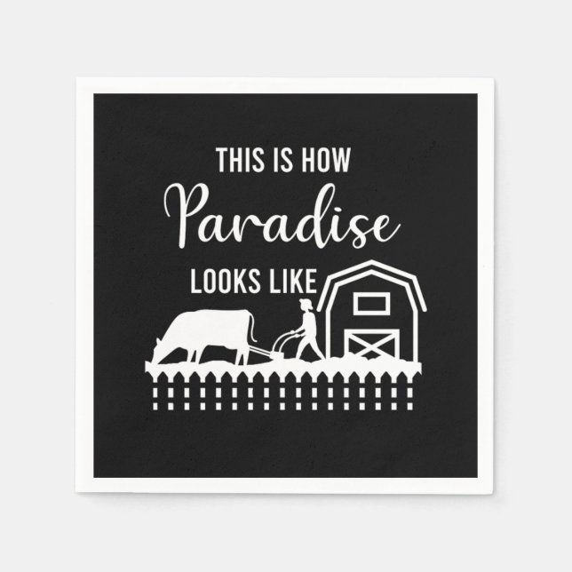 Serviette En Papier Ferme Fermier Agricole Vache champ Hobby Tracteur  (Devant)