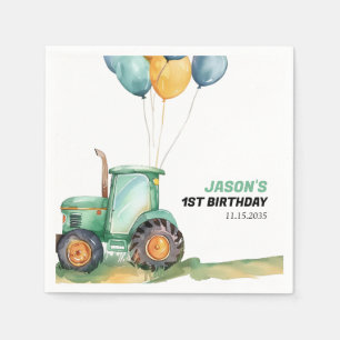 Serviette En Papier Ferme Green Tractor Anniversaire