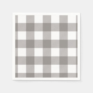 Serviette En Papier Ferme Rustic Grey & White Buffalo Plaid Carré